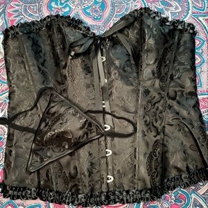Black corset and panty set